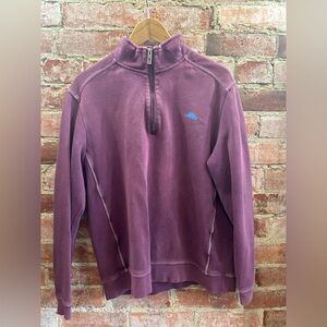 Tommy Bahama Mens Tobago Bay Half Zip Sweater   in Purple Size Medium